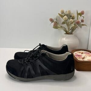 Dansko Henriette Suede Comfort Sneaker Black Women's 41/10.5 Comfort Shoe